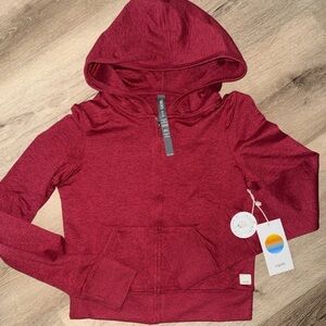 NWT Vuori Mini Full Zip Halo Hoodie Jacket Strawberry Red Pink XS